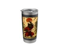 Samurai Black cat Japanese Vintage Funny Graphic tee Stainless Steel Insulated Tumbler