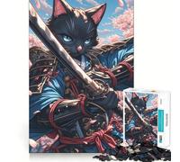 Samurai Bombay Cat Poise Hard Jigsaw Puzzle for Adults 1000 Pieces Fine Logic Toy Calm Fun Neat Edge Thoughtful Gift (50x75cm)