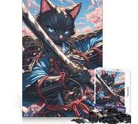 Samurai Bombay Cat Poise Hard Jigsaw Puzzle for Adults 1000 Pieces Fine Logic Toy Calm Fun Neat Edge Thoughtful Gift (50x75cm)