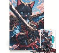 Samurai Bombay Cat Poise Jigsaw Puzzle for Teenagers 1000 Pieces Boost Memory Relaxing Fun Premium Cut Stylish Gift (38x52cm)