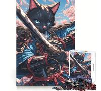Samurai Bombay Cat Poise Jigsaw Puzzle for Teenagers 1000 Pieces Boost Memory Relaxing Fun Premium Cut Stylish Gift (38x52cm)