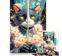 Samurai Bombay Cat with Sword Jigsaw Puzzles 1000 Pieces for Teenagers Logic Train Toy Leisure Fun Smooth Cut (38x26cm)
