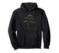 Samurai Bonsai Pine Tree - Minimalist Japanese Sumi E Art Pullover Hoodie