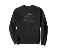 Samurai Bonsai Pine Tree - Minimalist Japanese Sumi E Art Sweatshirt