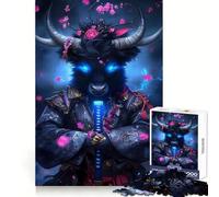 Samurai Bull Animal 1000 Pieces Jigsaws Adults Puzzles Think Smart Toy Home Activity Smooth Cut Xmas Surprise (38x52cm)