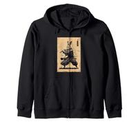 Samurai Bunny Japanese Art Rabbit Warrior Bushido Katana Zip Hoodie