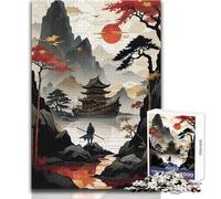 Samurai by The Lake Puzzle for Adults 1000 Pieces Focus Building Educational Activity for Festive Occasions Size 38x26cm