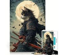 Samurai Cat 1000 Piece Jigsaw Puzzles for Teenagers Jigsaw Wise Think Toy Relax Time Clear Cut Festival Gift (50x75cm)