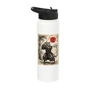 Samurai Cat Anime Japanese Art Funny Graphic Ukiyo-e Art Stainless Steel Insulated Water Bottle