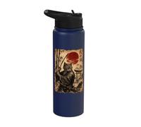 Samurai Cat Anime Japanese Art Funny Graphic Ukiyo-e Art Stainless Steel Insulated Water Bottle