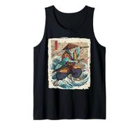 Samurai Cat Dual Katana Japanese Art Feline Warrior Ronin Tank Top