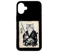 Samurai Cat Funny Vintage Ukiyo-e Art Warrior Japanese Japan Case for iPhone 16 Plus