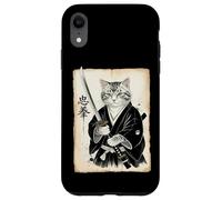 Samurai Cat Funny Vintage Ukiyo-e Art Warrior Japanese Japan Case for iPhone XR