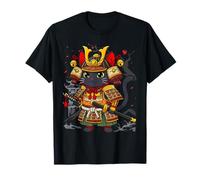 Samurai cat Graphic Warrior Art Japanese Anime Men Women T-Shirt