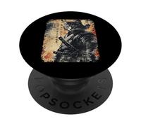 Samurai Cat Graphic Warrior Vintage Japanese Art Anime PopSockets Adhesive PopGrip