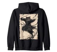Samurai Cat - Japan Warrior Katana Power Zip Hoodie
