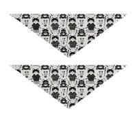 Samurai Cat Japanese 2 Pack Dog Holiday Bandanas Triangle Bibs Kerchief Set Pet Holiday Set for Dogs Cats