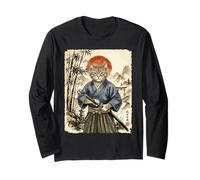 Samurai Cat | Japanese Art | Vintage Anime Long Sleeve T-Shirt