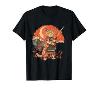 Samurai Cat Japanese Ninja Cat Japanese Art Pagoda Temple Value Graphic T-Shirt