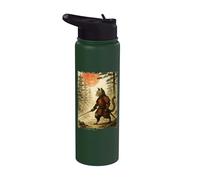 Samurai Cat | Japanese Vintage Art, Cat Samurai Stainless Steel Insulated Water Bottle