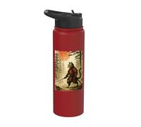 Samurai Cat | Japanese Vintage Art, Cat Samurai Stainless Steel Insulated Water Bottle