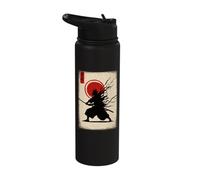Samurai Cat Japanese Vintage Kawaii Funny Cats Stainless Steel Insulated Water Bottle