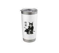 Samurai Cat Japanese Warrior Ukiyo-e Art Cat Samurai Graphic Stainless Steel Insulated Tumbler