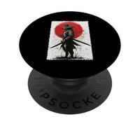Samurai Cat Japanese Warrior Wood Art Japan PopSockets Adhesive PopGrip