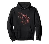 Samurai Cat Katana Red Warrior Japanese Armor Pullover Hoodie