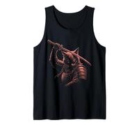 Samurai Cat Katana Red Warrior Japanese Armor Tank Top