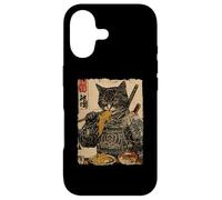 Samurai Cat Loves Ramen Funny Anime Japanese Artwork Samurai Case for iPhone 17