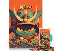Samurai Cat Meow Hard Jigsaw Puzzle for Adults 1000 Pieces Fine Logic Toy Calm Fun Neat Edge Thoughtful Gift (38x26cm)