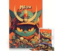 Samurai Cat Meow Hard Jigsaw Puzzle for Adults 1000 Pieces Fine Logic Toy Calm Fun Neat Edge Thoughtful Gift (38x26cm)