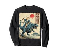 Samurai Cat on blue Kaiju japanese Anime Ukiyo-e art youth Sweatshirt
