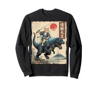 Samurai Cat on blue Kaiju japanese Anime Ukiyo-e art youth Sweatshirt