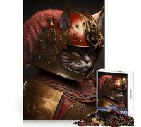 Samurai Cat Portrait 1000 Pieces Jigsaw Puzzles for Teenagers Mental Toy Stress Relief Premium Cut (38x52cm)