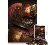 Samurai Cat Portrait Jigsaw Puzzles for Adults1000 Piece Mind Game Toy Anxiety Relief Neat Cut Art Collectible (38x26cm)