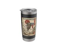 Samurai Cat Riding a Giant Rooster Japanese Ukiyo-e Art Stainless Steel Insulated Tumbler