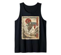 Samurai Cat Riding a Giant Rooster Japanese Ukiyo-e Art Tank Top