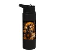 Samurai Cat Ronin Japanese Warrior Katana Art Stainless Steel Insulated Water Bottle