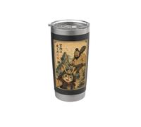 Samurai Cat Selfie with Cyclops Epic Japanese Ukiyo-e Art Stainless Steel Insulated Tumbler