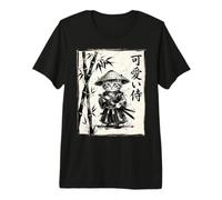 Samurai Cat Sumi-e Japanese Painting Premium T-Shirt