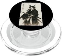 Samurai Cat Vintage Retro Ukiyo-e Warrior Graphic Cat Art PopSockets PopGrip for MagSafe