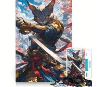 Samurai Cat Warrior 1000 Piece Jigsaw Puzzle for Adults Memory Gain Gentle Leisure Design Assembly Art Collection Piece (38x52cm)
