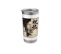 Samurai Cat Warrior, for Men | Cat Samurai Graphic, Japanese Stainless Steel Insulated Tumbler