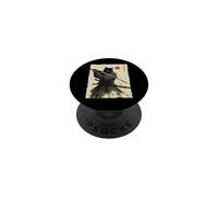 Samurai Cat Warrior Ink Artwork Kawaii Anime Cat Samurai PopSockets Adhesive PopGrip