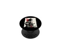 Samurai Cat Warrior Ink Artwork Kawaii Anime Cat Samurai PopSockets Adhesive PopGrip