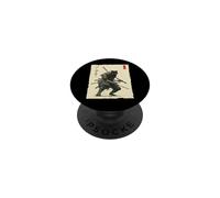 Samurai Cat Warrior Ink Artwork Kawaii Anime Cat Samurai PopSockets Adhesive PopGrip