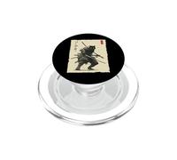 Samurai Cat Warrior Ink Artwork Kawaii Anime Cat Samurai PopSockets PopGrip for MagSafe