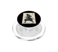 Samurai Cat Warrior Ink Artwork Kawaii Anime Cat Samurai PopSockets PopGrip for MagSafe